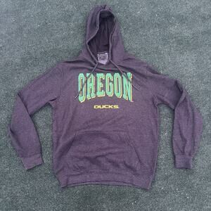 Oregon Ducks Black Green Mens Large Football Logo Hoodie Sweatshirt
